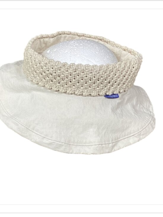 Wallaroo Open Top Floppy Wide Brim Sun Hat‎ Off White 268A main image 5